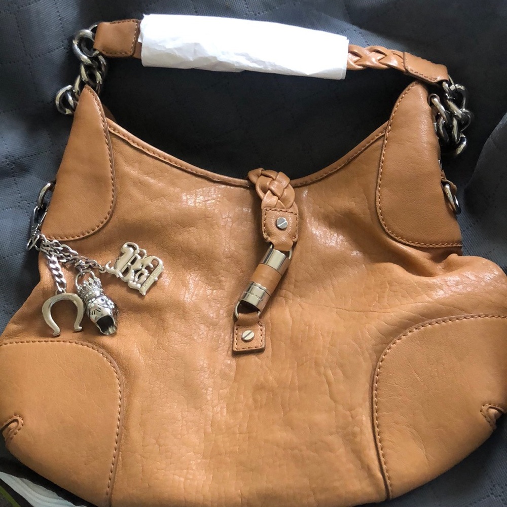 Cream Leather Shoulder Bag